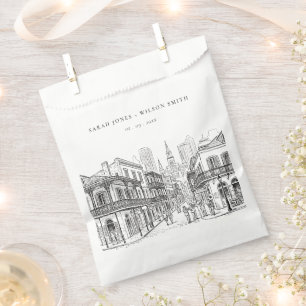 Sachets En Papier Mariage minimaliste esquisse La Nouvelle-Orléans L