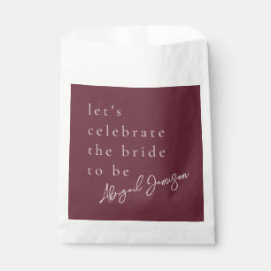 Sachets En Papier Mariage Minimaliste Moderne au Prune
