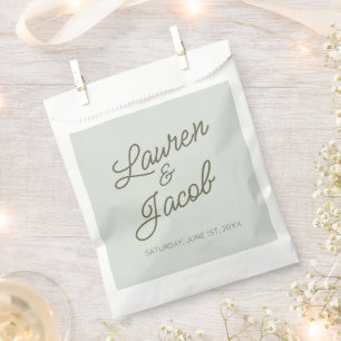 Sachets En Papier Mariage minimaliste moderne vert