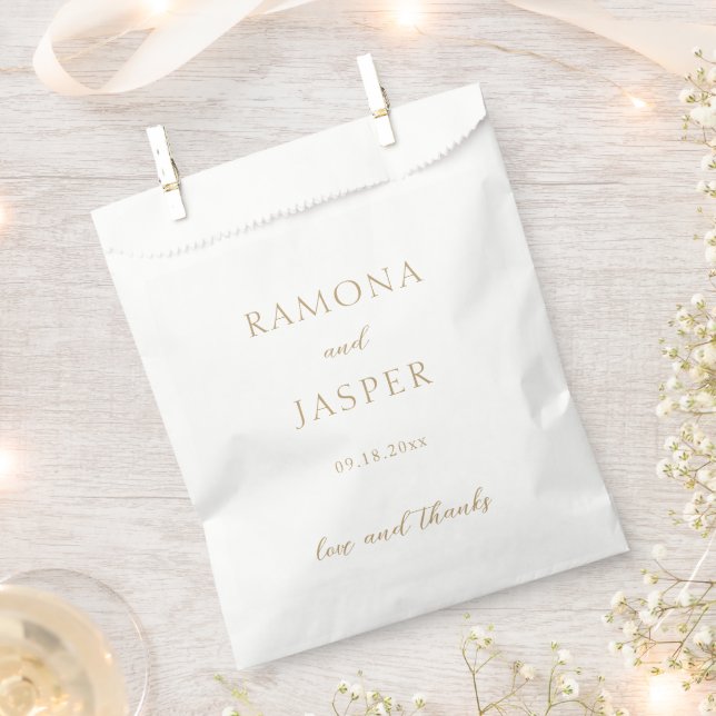 Sachets En Papier Mariage moderne Gold Bold (Coupé)