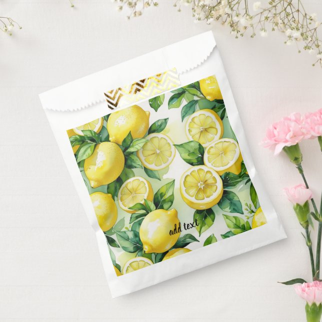 Sachets En Papier Mariage moderne sous le thème floral de citron ble (Scellé)