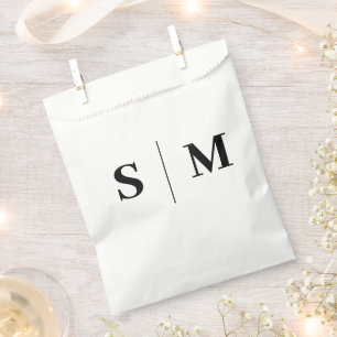 Sachets En Papier Mariage Monogramme Élégant Classique