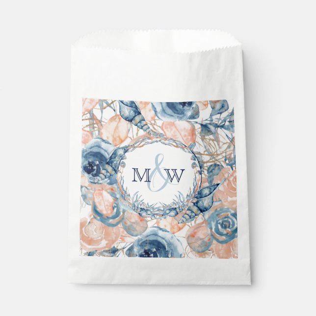 Sachets En Papier Mariage nautique Beach Seashell en Rose (Devant)