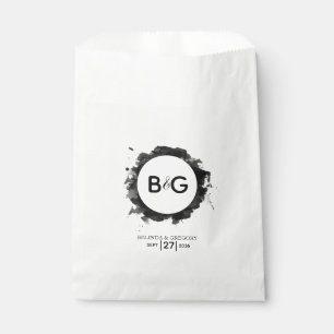 Sachets En Papier Mariage noir simple