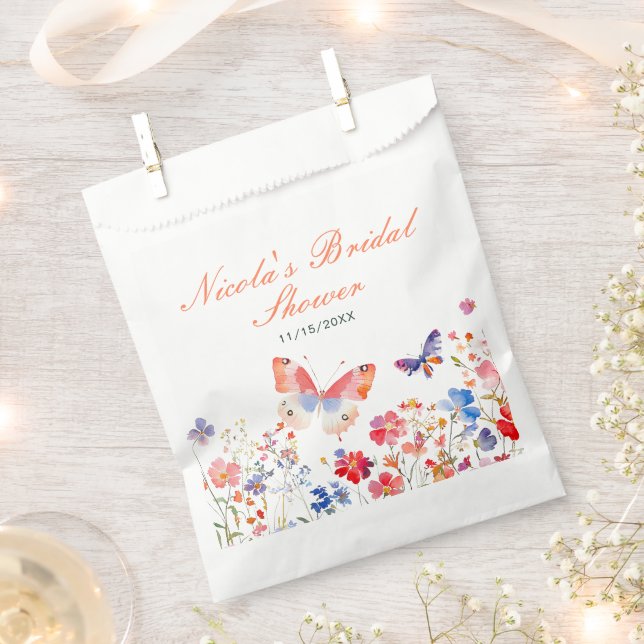 Sachets En Papier Mariage papillon floral d'été (Coupé)