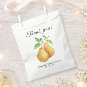 Sachets En Papier Mariage parfait de poire à l'aquarelle Remerciemen
