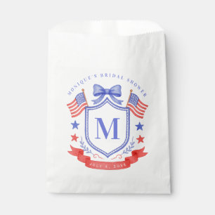 Sachets En Papier Mariage Patriotique Rouge Blanc & Je Fais Monogram