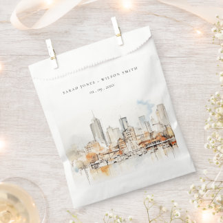 Sachets En Papier Mariage Paysage Aquarelle Atlanta Géorgie
