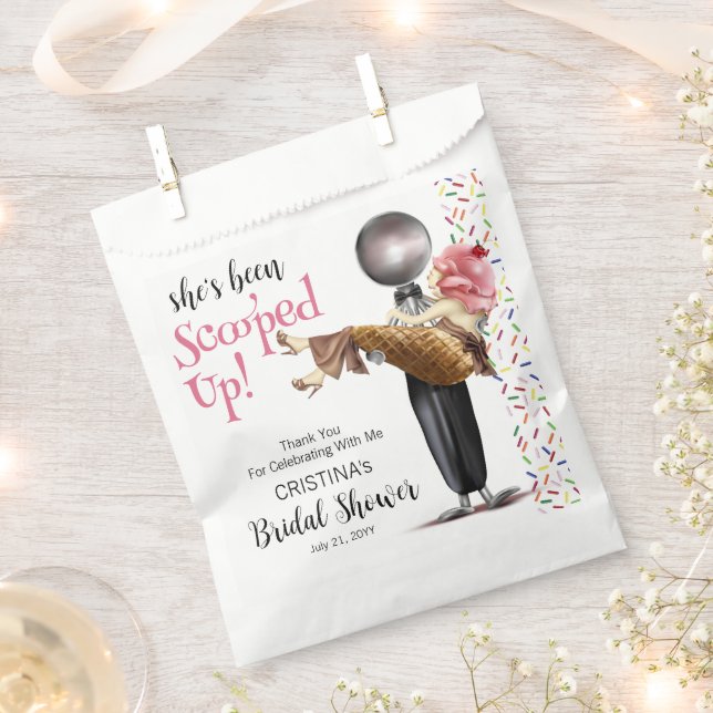 Sachets En Papier Mariage Réception Crème Glacée à la Fraise (Coupé)