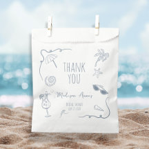 Mariage Remerciement Plage Dessinée à la Main