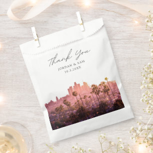 Sachets En Papier Mariage Skyline de Los Angeles personnalisé
