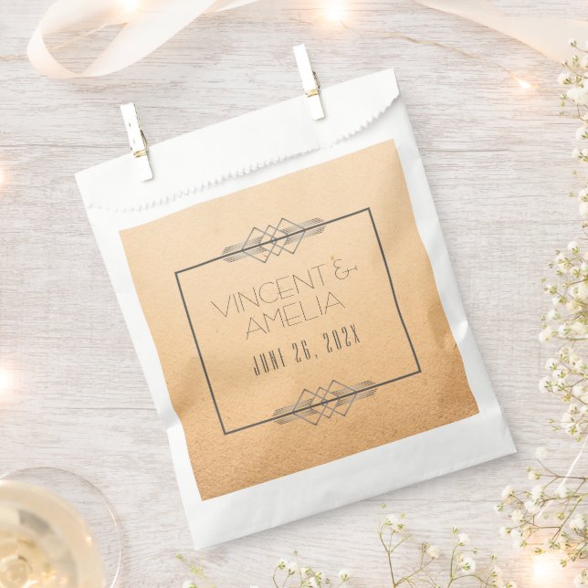 Sachets En Papier Mariage sur mesure minimaliste Art Déco (Coupé)