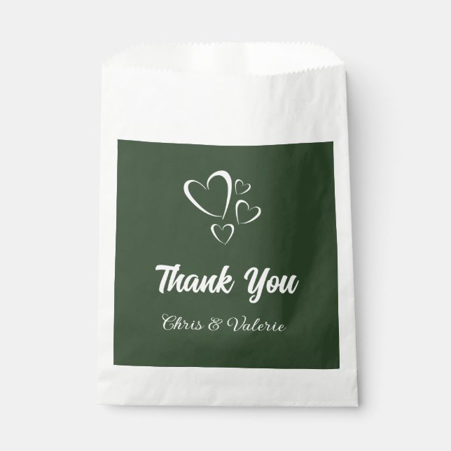 Sachets En Papier Mariage vert olive (Devant)