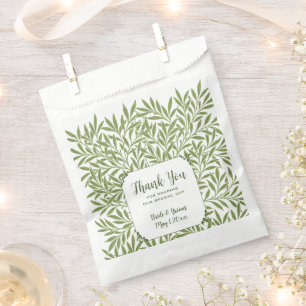 Sachets En Papier Mariage Vintage, Motif de feuilles de saule victor