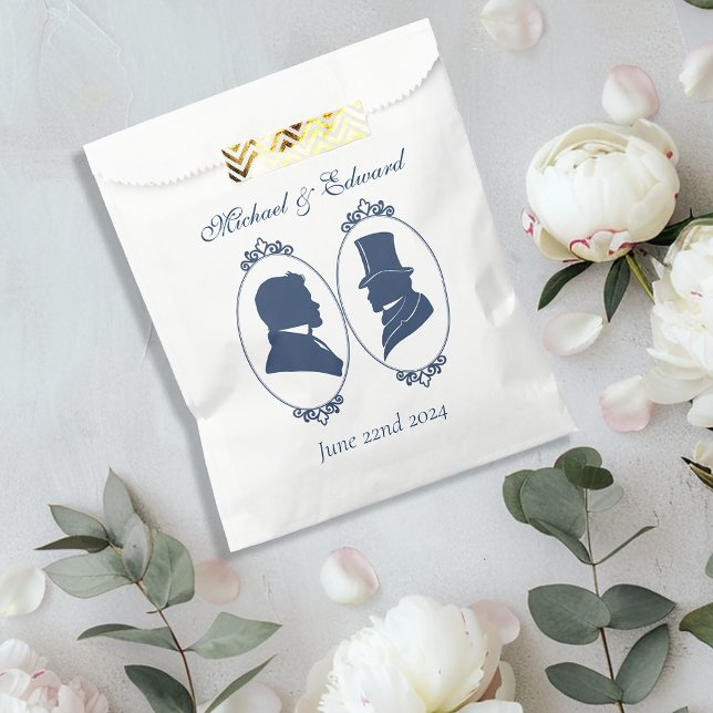 Sachets En Papier Mariés gays roses bleues Régence (Créateur téléchargé)