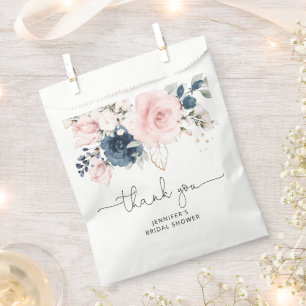 Sachets En Papier Marine Blush douche à nuptiale florale Merci