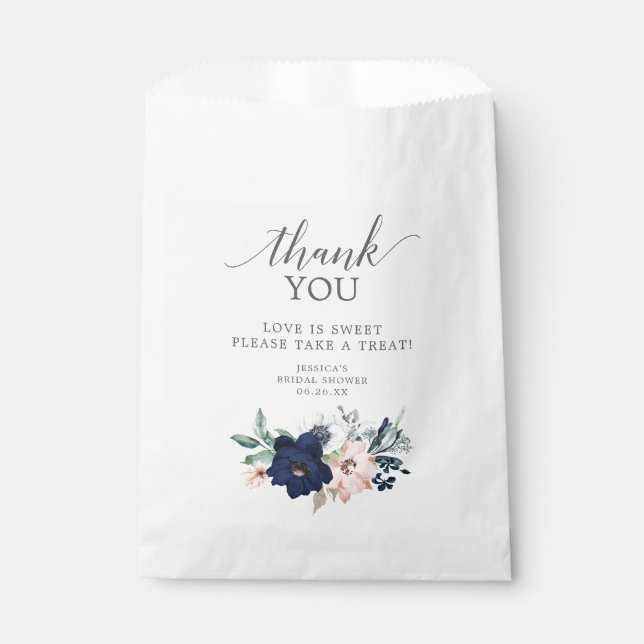 Sachets En Papier Marine Fête des mariées Favoriser Sac L'amour est  (Devant)