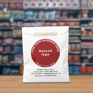 Sachets En Papier Marque commerciale en forme ronde rouge sur sac en