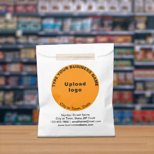 Sachets En Papier Marque d'affaires orange ronde sur sac en papier