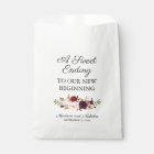 Marsala et rose Floral Wedding Favor Bags