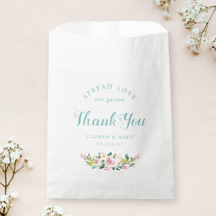 Sachets En Papier Masque de Visage Fleurs Roses Rustique pour Mariag