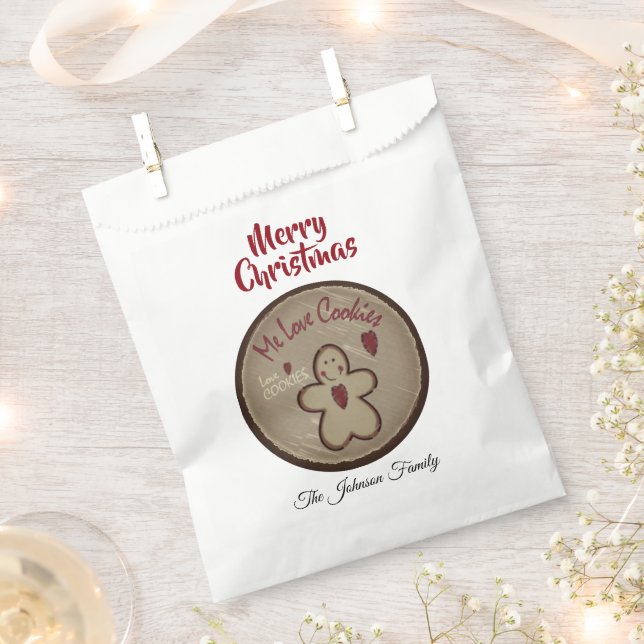 Sachets En Papier Me Love Cookies - Gingerbread Favoriser Sac (Coupé)
