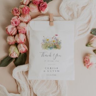 Sachets En Papier Meadow coloré Fleur sauvage Mariage de Merci de