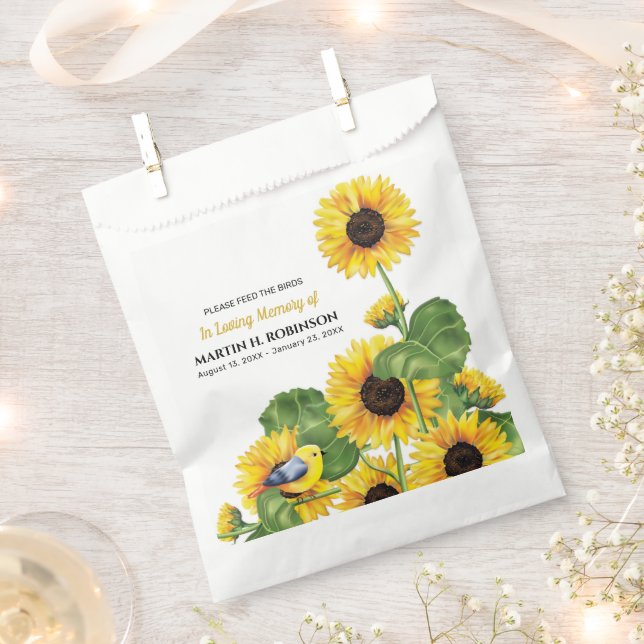 Sachets En Papier Mémorial funéraire pour les graines de tournesol (Coupé)
