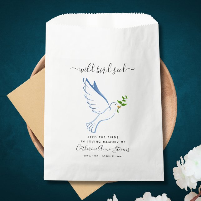 Sachets En Papier Mémorial Sympathie Oiseau sauvage Semences funérai (Créateur téléchargé)