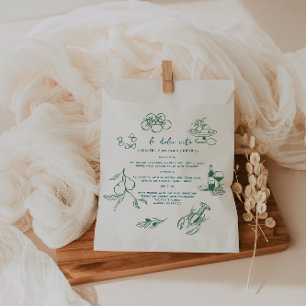 Sachets En Papier Menu de mariage manuscrit Dolce Vita
