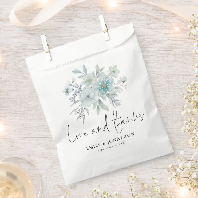 Sachets En Papier Mer Bleue turquoise Mist Floral Mariage Amour Merc (Coupé)