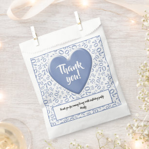 Sachets En Papier Merci 70e nombre aléatoire Motif bleu/blanc