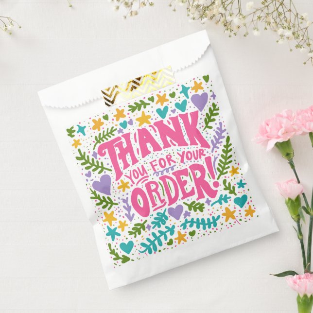 Sachets En Papier Merci à main sur mesure pour les petites entrepris (Scellé)