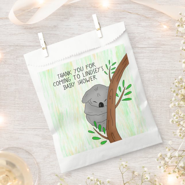 Sachets En Papier Merci Baby shower Favoriser Sleepy Koala Bear (Coupé)