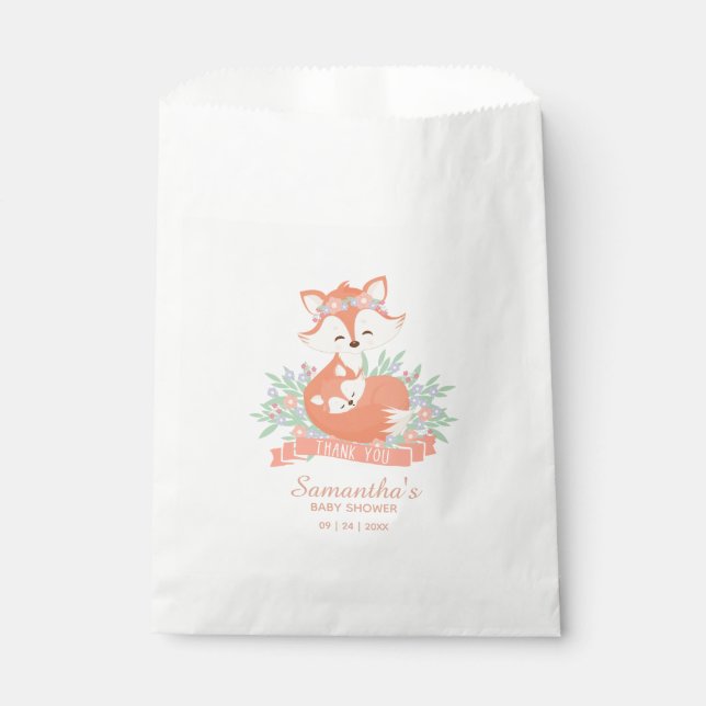Sachets En Papier Merci Chic Mommy et Baby Fox Baby shower (Devant)
