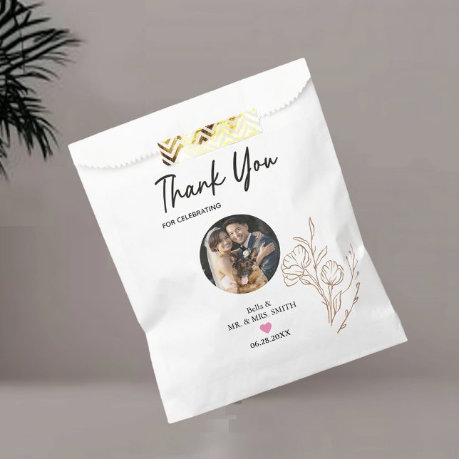 Sachets En Papier Merci Chien Traite Mariage Favor Sac | Sac personn (Fetch some love and gratitude with our custom Thank You Dog Treat Wedding Favor Bags! 🐾💕)