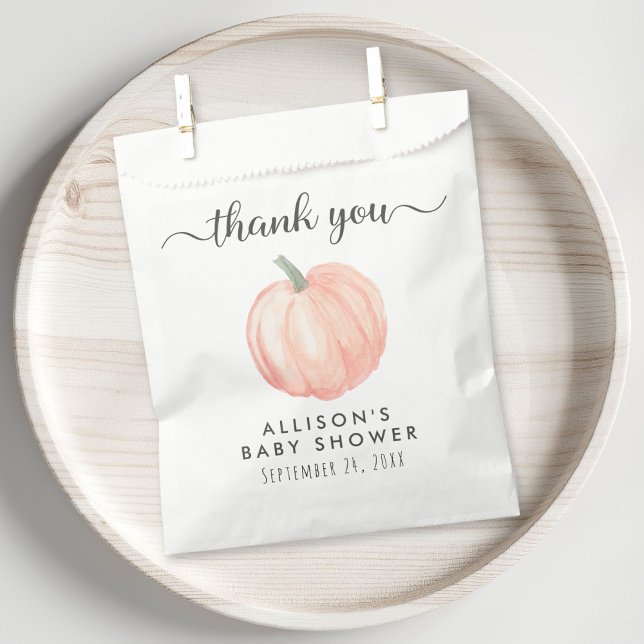 Sachets En Papier Merci citrouille Baby shower (Créateur téléchargé)