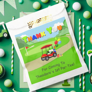Sachets En Papier Merci Cute 1er Anniversaire Chariot de Golf Rouge 