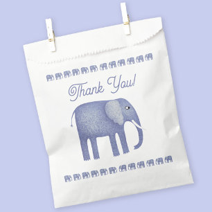 Sachets En Papier Merci de Baby shower Blue Elephant