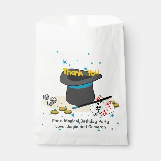Sachets En Papier Merci de fête d'anniversaire magique pour enfants (Devant)