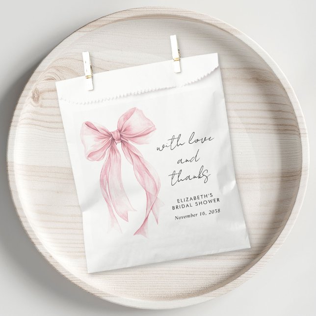 Sachets En Papier Merci de Fête des mariées Coquette Rose (Créateur téléchargé)