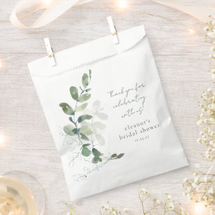 Sachets En Papier Merci de Fête des mariées personnalisée Eucalyptus