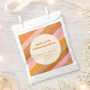 Sachets En Papier Merci de Fête des mariées personnalisée rose orang