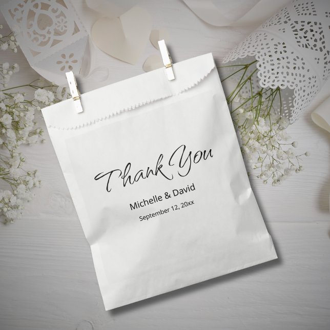 Sachets En Papier Merci de Mariage Boho Décontracté de script simple (Créateur téléchargé)