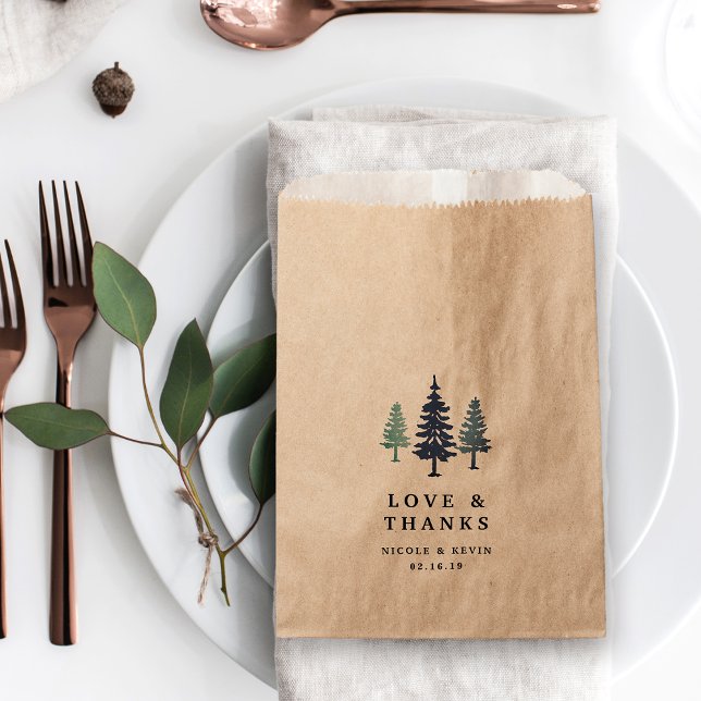 Sachets En Papier Merci de Mariage de forêt d'hiver (Créateur téléchargé)