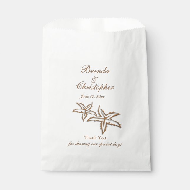 Sachets En Papier Merci de mariage de plage (Devant)