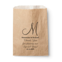 Merci de mariage simple et élégant Monogrammé