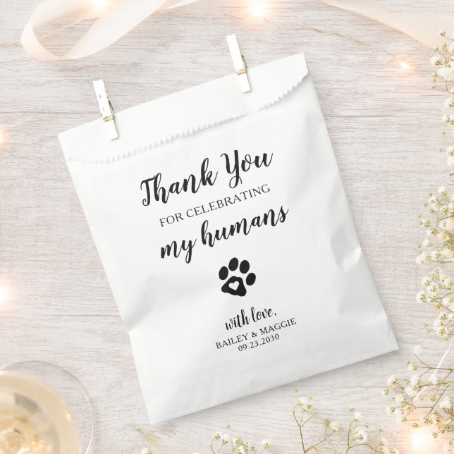 Sachets En Papier Merci Doggie Sac Chien Traiter Mariage Faveur Sac (Coupé)