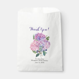 Sachets En Papier Merci floral d'anniversaire d'hortensia rose