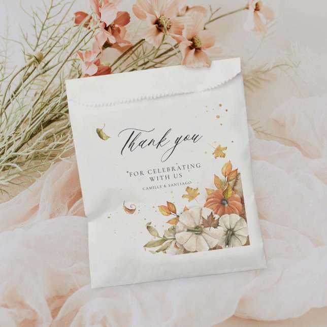 Sachets En Papier Merci Mariage de automne rustique (Elegant Fall Wedding Thank you favor paper favor bag)